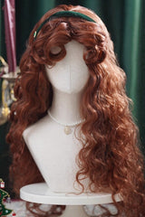 Orange-Brown Vintage Elegant Fluffy Wool Curl Lolita Wig - Product - 3