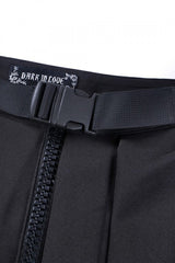 Black Zippered Pleated Women's Punk Casual Mini Skirt with Side Bag - Product - 14