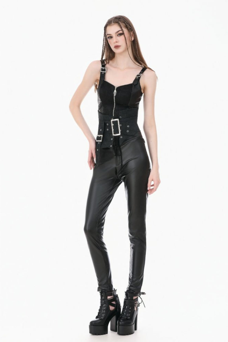 Washed Black Lace-Up Buckled Eyelet Women's Punk Asymmetric Corset Waist Belt - Product - 8
