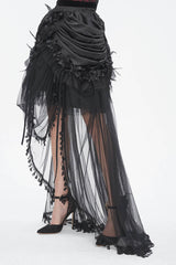 Black Multi-layer Stitching Lace Womens Gothic Skirt - Product - 5