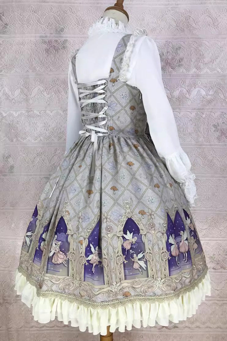 Dream Elf Print Ruffle Bowknot Sweet Lolita Jsk Dress 6 Colors - Product - 15