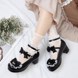 Bowknot White Frills Sweet Lolita High Heel Shoes - Product - 5