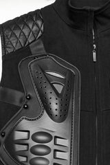 Black Stand Collar Armour Stitching Men's Punk Vest - Product - 6