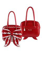 Sweet Bowknot Lace Zipper Japanese Lolita Handbag 3 Colors - Product - 7
