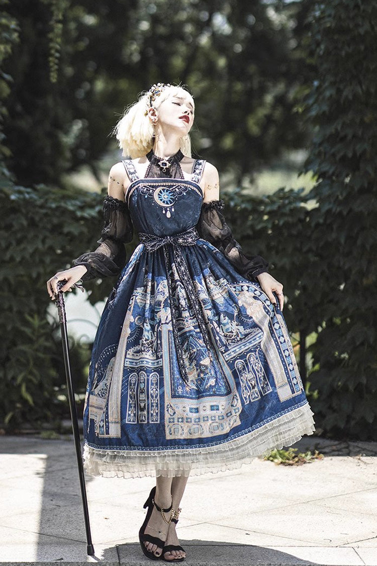 Dusk Best Egyptian Style Print Ruffle Gothic Lolita Dress 3 Colors - Product - 6
