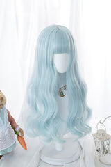 Light Blue Long Curly Hair Sweet Lolita Wig - Product - 3