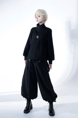 Black Functional Rabbit Cool and Handsome Ouji Lolita Set - Product - 5
