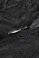 Black Lace-Up Mesh Spliced Lace Women's Gothic Fishtailed Skirt - Product - 15