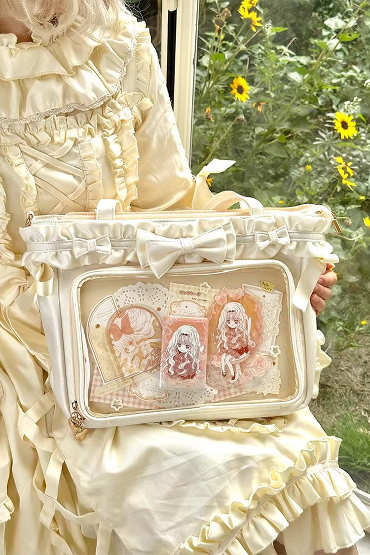 [Ballet Holiday] Ruffled Bow Sweet Japanese Crossbody Shoulder Lolita Itabag 10 Colors - Product - 10
