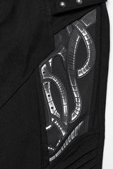 Black Studded Pleated Women's Punk Leggings - Product - 6