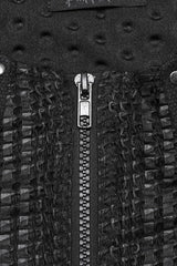 Black Short Sleeves Mesh Bubble Buckle Zipper Mens Steampunk T-Shirt - Product - 7