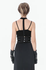 Black Women's Punk Halter Eyelet Chest Harness - Product - 10