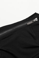 Black Long Sleeves Faux Leather Stitching Mens Steampunk Blouse - Product - 7