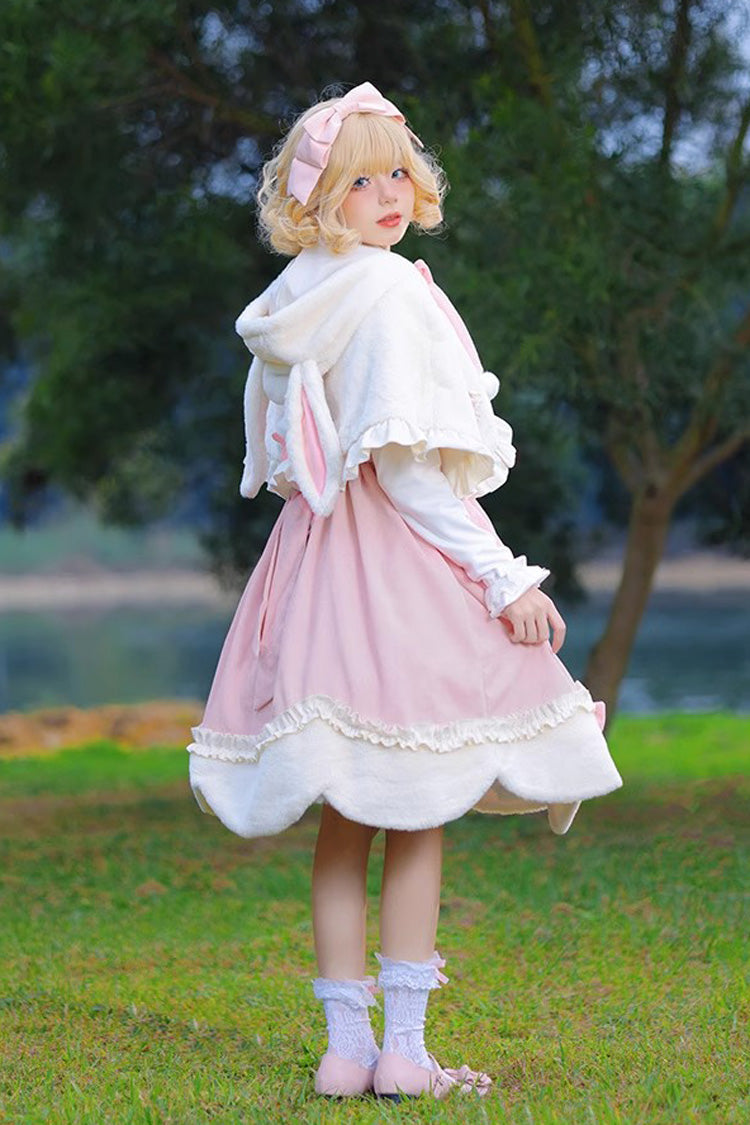 Rosa Hirschmuster, Stickerei, Schleife, Prinzessin, Herbst und Winter, süß (Kleid einzeln), Detailansicht 8