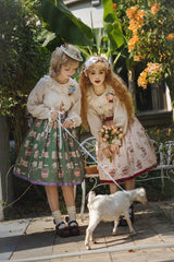 Forest Illustrated Book Watercolor Picture Book Print Sweet Elegant Lolita Skirt 3 Colors - Product - 8