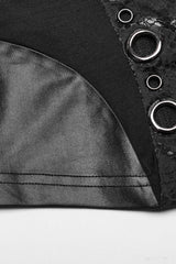 Black Snake Print Metal Ring Decoration Hollow Womens Steampunk Vest - Product - 8