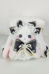 Drawstring Crossbody Bowknot Sweet Lolita Bucket Bunny Small Bag 10 Colors - Black - 8
