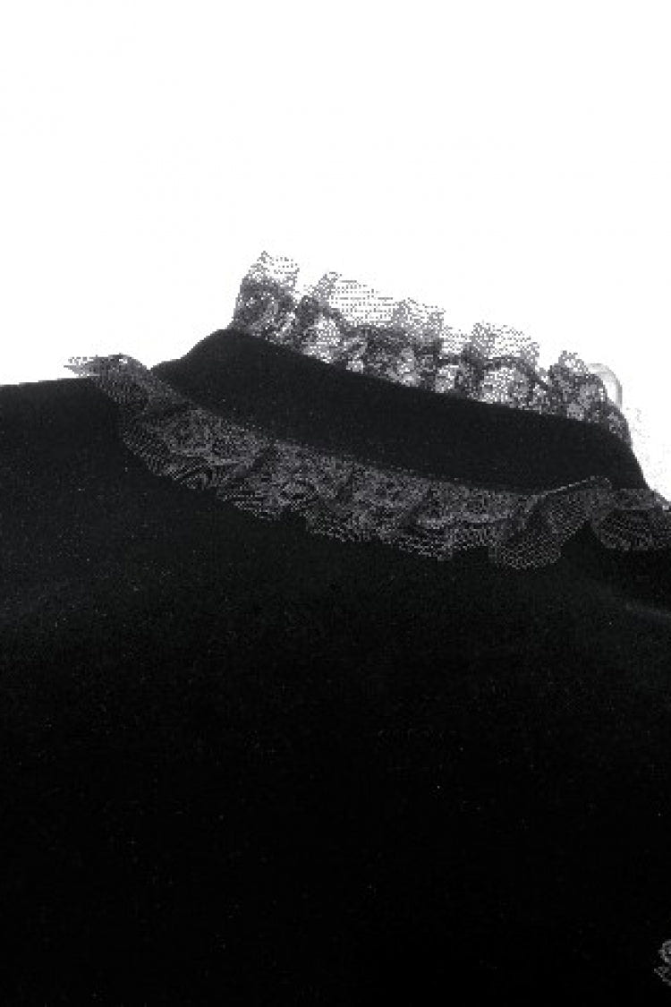 Black Long Lantern Sleeves Lace Spliced Velvet Women's Gothic Cape - Product - 18