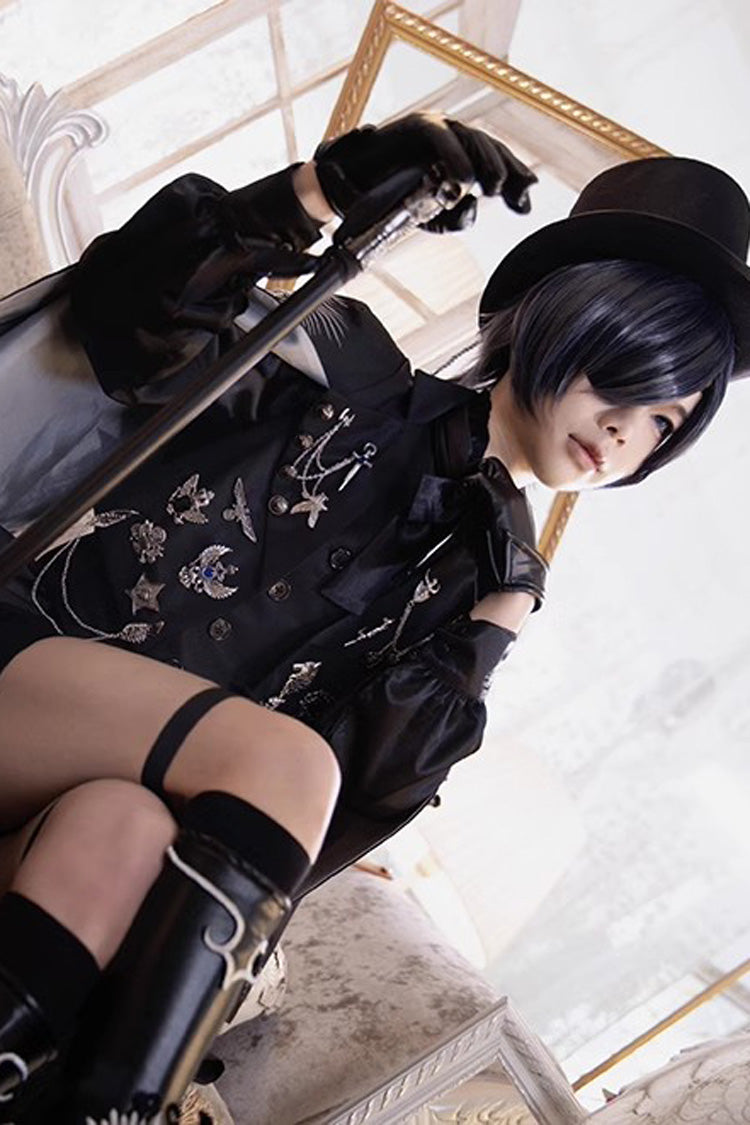 Black Deacon Metal Decoration Gothic Ouji Lolita Set - Product - 2