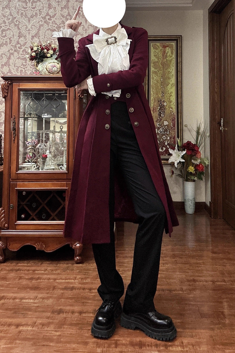 [Paranoid’s Punishment ] Wool Long Sleeves Slim Gothic Lolita Trench Coat 4 Colors - Product - 9