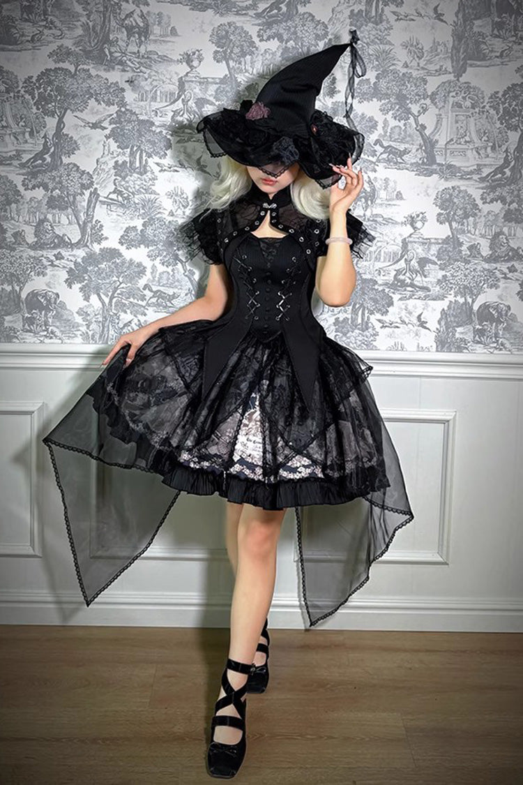 The Mystery Of The Doll Print Ruffle Bowknot Gothic Lolita Skirt Dress 2 Colors - Product - 6