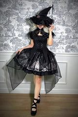 The Mystery Of The Doll Print Ruffle Bowknot Gothic Lolita Skirt Dress 2 Colors - Product - 6