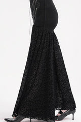 Black Chain Jacquard Floral Hollow Lace Women's Gothic Pants - Product - 11
