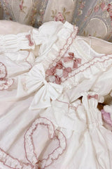 White [Pure Love Story] Hanayome Bowknot Stitching Ji Sleeves Sweet Lolita Dress - Product - 3