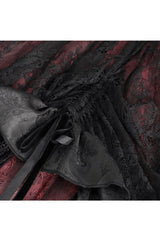 Black/Red Ruffle Lace Drawstring Women's Gothic Skirt - Product - 8