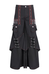 Black Stitching Men's Gothic Trumpet Pants - Product - 5