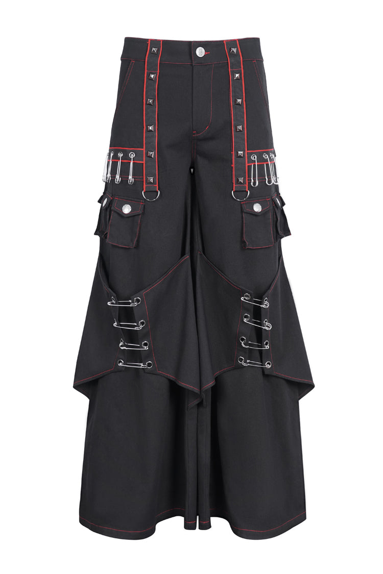 Black Stitching Men's Gothic Trumpet Pants - Product - 5