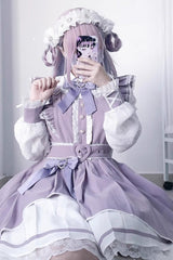 [Little Idol] Ruffle Bowknot Lace Irregular Asymmetric Jirai Kei Dress 6 Colors - Product - 9