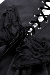 Black Little Devil Sleeveless Multi-Layered Lace-Up Women's Punk Slip Graduation Dress - Product - 14