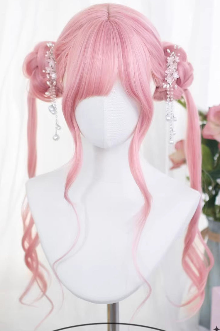 Dreamy Sakura Pink Long Straight Sweet Lolita Wig with Light Airy Bangs - Product - 4