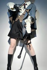 Blue [Little Detective] Print Ouji Prince Handsome Lolita Cloak - Product - 6