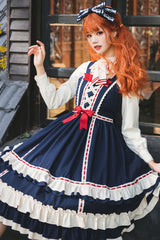 Court Style High Waisted Bowknot Ruffled Multi-Layer Classic Lolita Jsk Dress - Product - 6