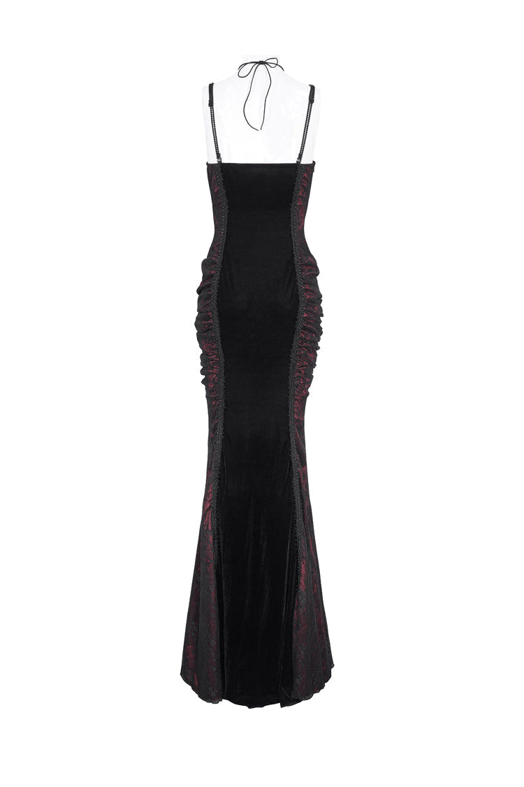 Black/Red High Waisted Embroidery Women's Gothic Dress - Product - 7