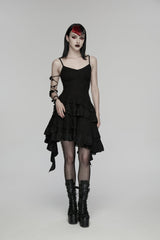 Black Embroidered loral Embroidered Asymmetric Women's Gothic Jsk Dress raduation Dress - Product - 7