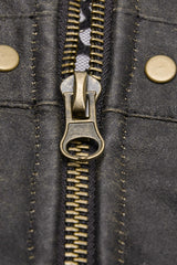 High Collar Sleeveless Rivet Decoration Sheer Mesh Men's Steampunk Vest 2 Colors - Product - 13
