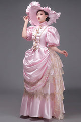 European Style Long Sleeves Multi-layer Ruffle Classic Elegant Princess Victorian Dress 3 Colors - Product - 8