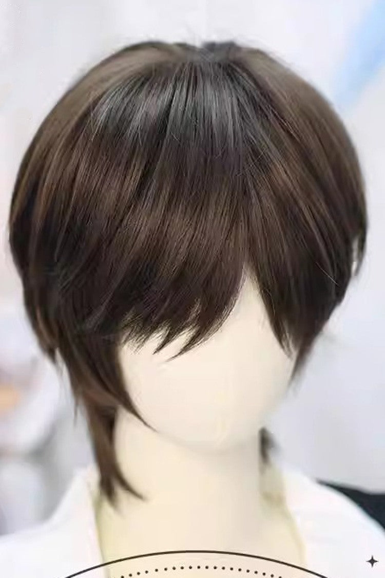 Japanese Style Cool Androgynous Short Lolita Wig 2 Colors - Cool-Brown - 1