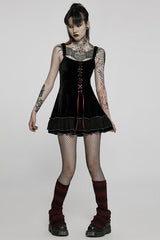 Black Long Sleeves Ruffle Stitching Lace Two Pieces Women's Gothic Dress - Product - 3