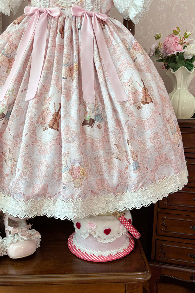 [Sweetheart Party] Sleeveless Printed Ruffled Embroidered Lace Sweet Lolita Jsk Dress 3 Colors - Product - 15