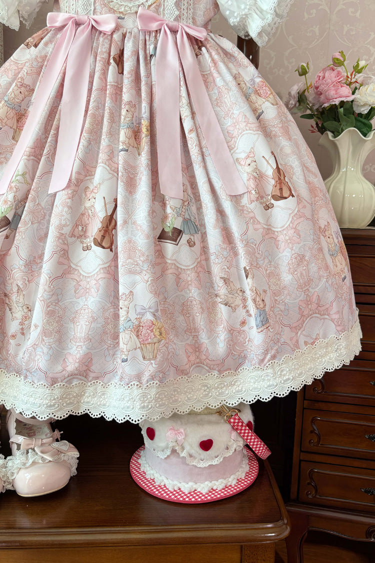 [Sweetheart Party] Sleeveless Printed Ruffled Embroidered Lace Sweet Lolita Jsk Dress 3 Colors - Product - 15