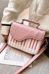 Piano Notes Embroidery Sweet Classic Lolita Shoulder Bag 3 Colors - Pink/White - 3