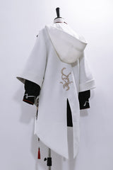 Black/White [Mountain Spirit] Long Sleeves Embroidered Hooded Classic Chinese Inspired Ouji Lolita Shorts Set - Product - 13