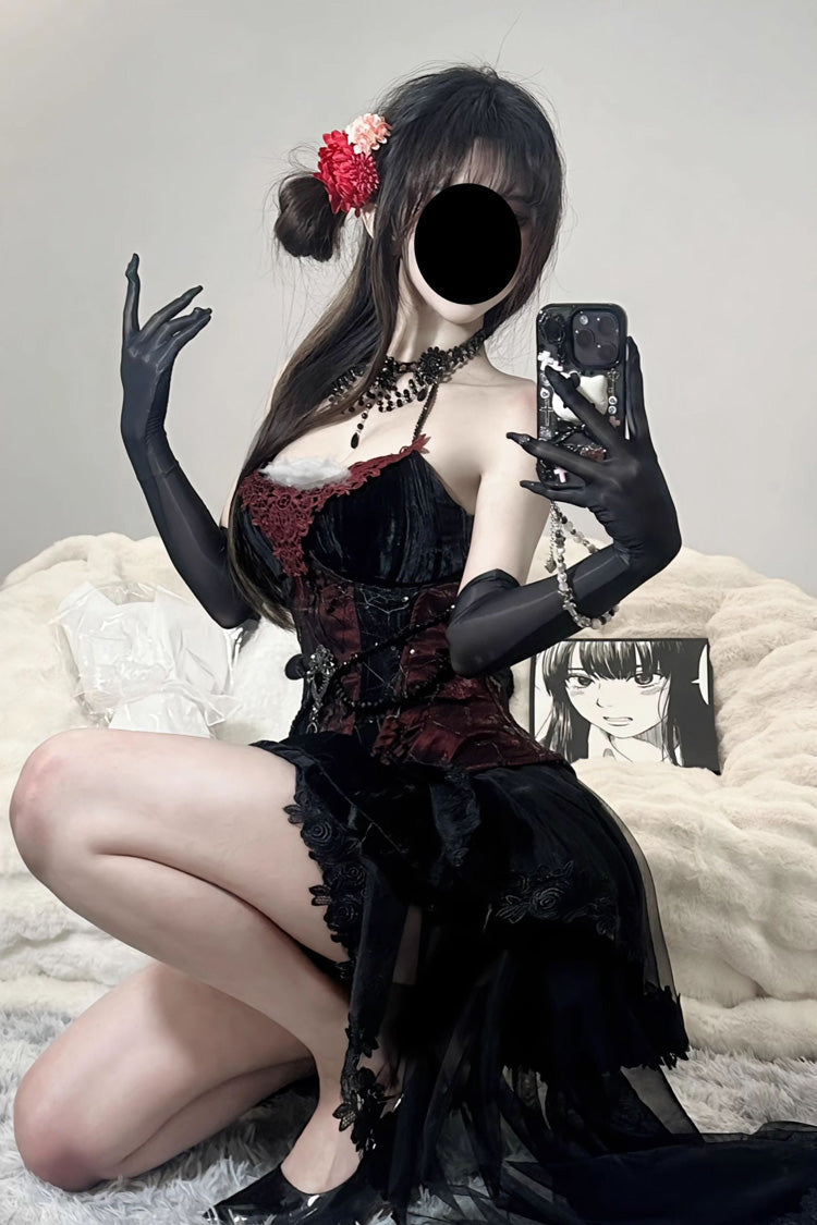 Black Sexy Hot Girl Triple-Layered Ruffle Gothic Lolita Skirt - Product - 4