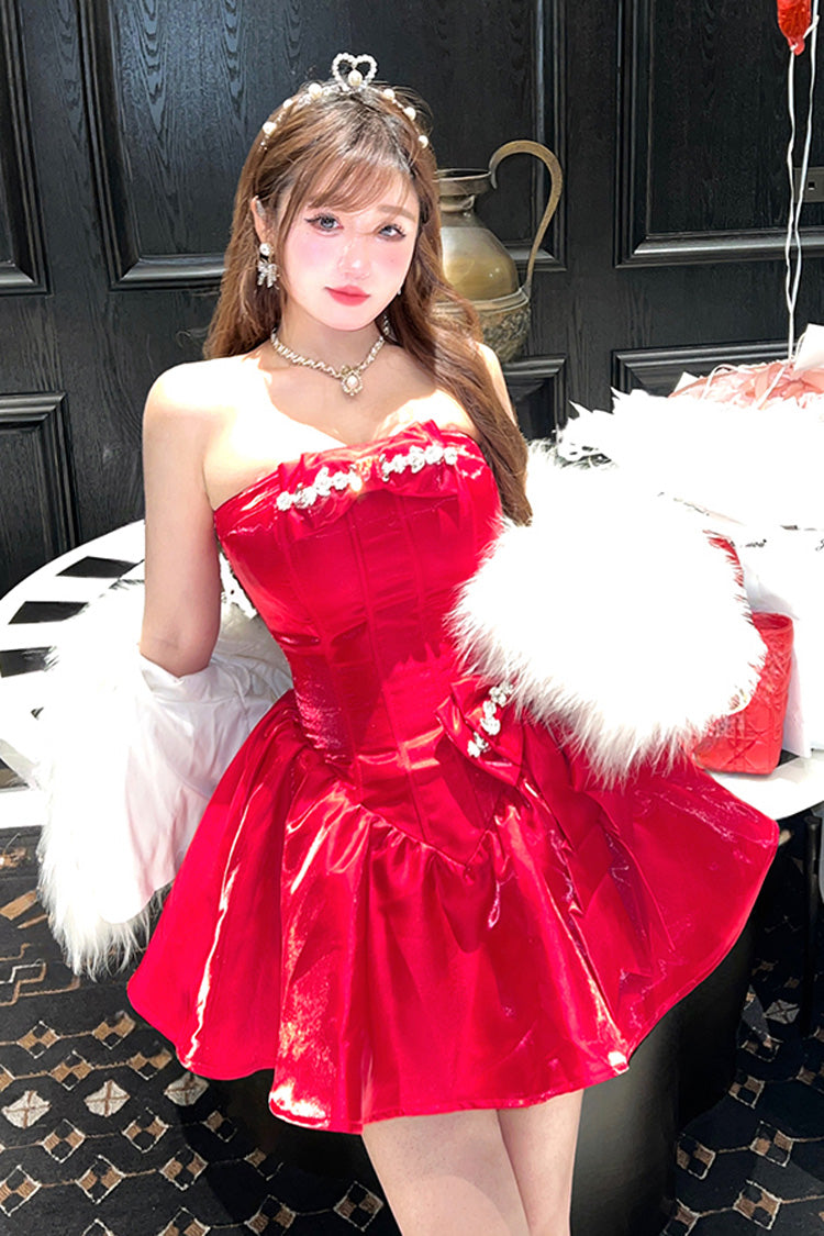 Fragrance Miss Bowknot Sweet Gorgeous Lolita Strapless Dress 2 Colors - Product - 12