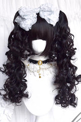 Black Multi-Layered Roman Curl Twin Tails Sweet Lolita Wig - Product - 4