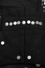High Collar Sleeveless Rivet Decoration Sheer Mesh Men's Steampunk Vest 2 Colors - Product - 6